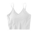 thumbnail image 4 of TEVEQ Tank Tops for Women 2025 Built In Shelf Bra Spaghetti Strap Summer Camisole Slim Fit Sleeveless Women with Breast Pad Short Large Backless Small Vest with Back Underwear White M, 4 of 4