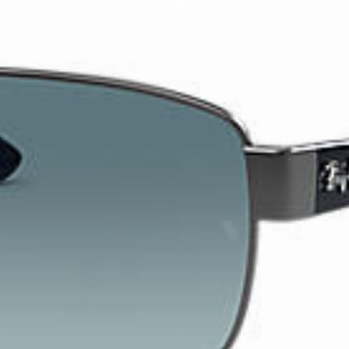 Ray Ban Unisex Polarized Rectangular Sunglasses, Dark Gray, RB3686