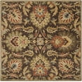 thumbnail image 6 of BoutiqueRugs Wrens Boho Hand Tufted Wool Natural Fiber Soft Area Rug - Traditional Floral Carpet for Living Room, Bedroom - Brown, Sage, Rust - 6' Round, 6 of 19