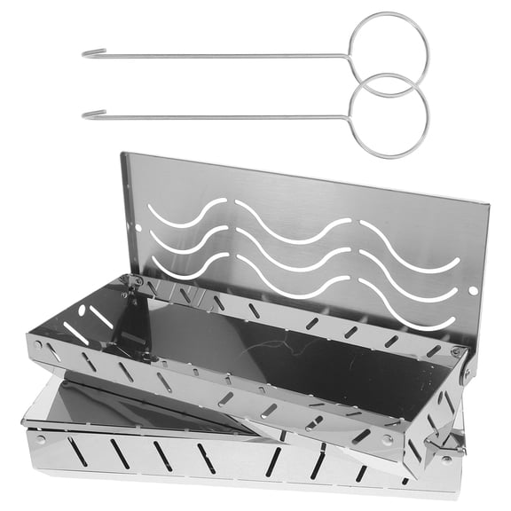 LOLIPPYY 2-Pack Stainless Steel BBQ Box for Grilling Wood Chips, Flavor on Gas or Grills