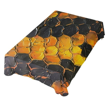 

JSTEL Snake Skin Print Painting Table Cloth Square 54 x 54 Inch Tablecloth Anti Wrinkle Table Cover for Dining Kitchen Parties