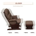 Nursery Glider Rocking Chair with Ottoman, Thick Padded Cushion Seating, Armrests and