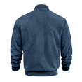 thumbnail image 5 of HOOMEUMY Men's Suede Bomber Jackets Hoodless Zipper Up Lightweight Loose Fit Outerwear Fall Winter Warm Coat Navy XXXL, 5 of 8