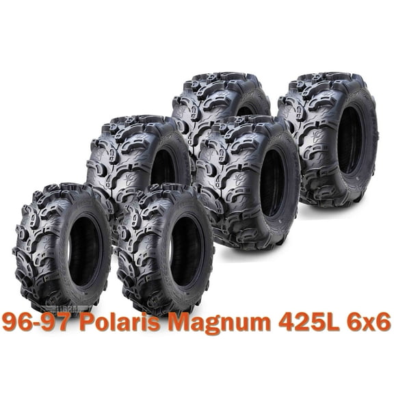 96-97 Polaris Magnum 425L 6x6 Set 6 ATV tires 25x8-12 & 25x11-10 Ultra Mud