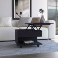 thumbnail image 2 of Coffee Table, Lift Top Coffee Tables with Hidden Storage Compartment and a Shelf, Center Table for Living Room, Reception Room, Black, 2 of 7