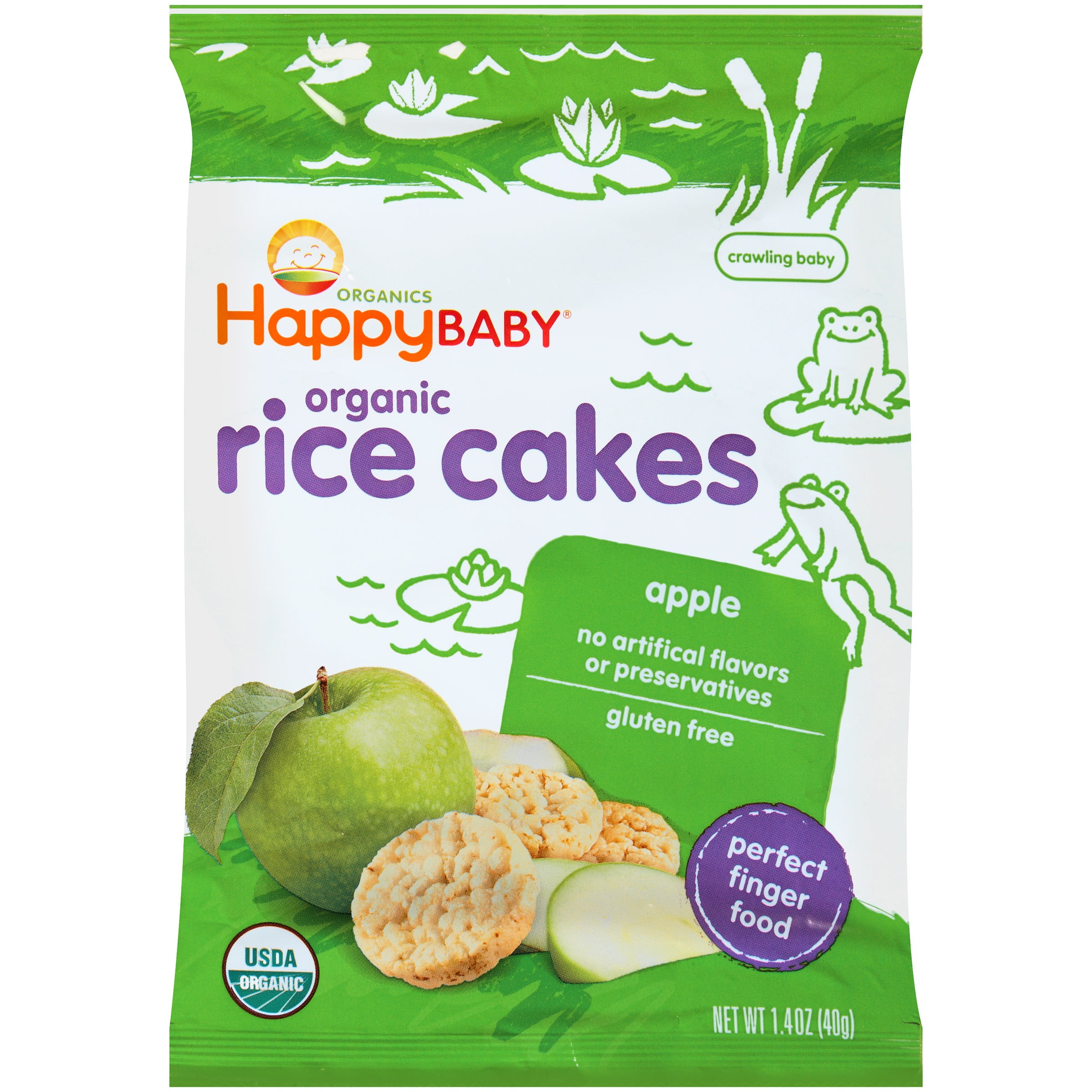 Happy Baby Rice Cakes, Organic Baby Food, Apple 1.4oz bag by Happy Family