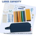 thumbnail image 3 of Minimalist Pencil Case, Large Capacity Pencil Bag with Portable Handle, Waterproof Fabric and Zipper, Aesthetic and Spacious Pen Organizer for Office Staff and Professionals, Navy Blue, 3 of 7