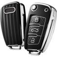 thumbnail image 1 of Funda para llave de coche para Audi A1 A3 A4 A6 Q3 Q5 Q7 S3 R8 TT Funda protectora de silicona TPU (C-Negro) Sincero Electrónica, 1 of 5