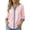 Pink, variant on Women Shirts Summer 2026 Spring Summer Striped Button down Shirt for Women Denim Contrast Collar Long Sleeve Rollable Lightweight Breathable Loose Fit Casual Blouse for Daily Work Blue S by Duoif