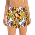 thumbnail image 3 of Uemuo Cute Dog Pattern Women's Athletic Shorts High Waisted Running Shorts with Liner Pockets Gym Elastic Workout Shorts-Small, 3 of 9