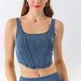 thumbnail image 5 of Zoeecloth Women Denim Jean Vests Sleeveless Athletic Denim Top Shirts Pullover Stretch Yoga Underwear S-XXL, 5 of 9