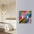 thumbnail image 4 of Yayeee Toggle Light Switch Wall Plate 2-Gang 4.56"x4.48" Decorative Outlet Cover, Stripes Pattern, 4 of 7