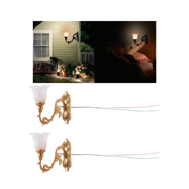 2 candelabros de pared LED Hugo Mini farola en miniatura Lámparas de pared