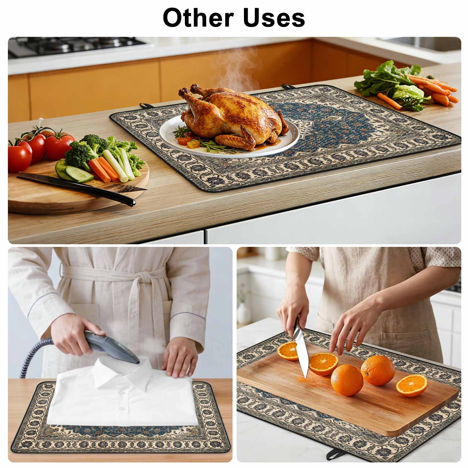 Southwest Aztec Stove Top Cover for Electric Stove, Heat-proof & Non Slip Glass Top Stove Cover Protector, Boho Vintage Farmhouse Abstract Art Kitchen Flat Cooktop Rubber Mat 24x21 Inches
