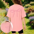 thumbnail image 2 of Byoo Toddler Girls Oversized Tee Shirt Bow Graphic Short Sleeve Crew Neck Print Tee Top Soft Cute T Shirt, 2 of 6