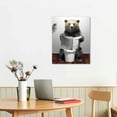 thumbnail image 3 of Acheng  Funny Brown Bear Toilet Wall Art Black And White Canvas Kids Bathroom Wall Decor Farmhouse Animal Pictures Print Bathroom Wall Decorations Office Bedroom Framed Artwork  12x16 in, 3 of 5