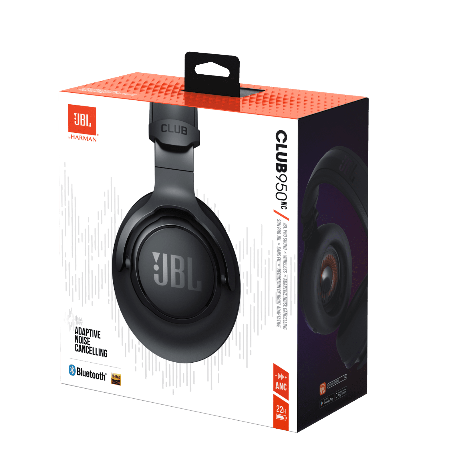 JBL Club 950NC Wireless Over Ear Noise Cancelling Headphones Black