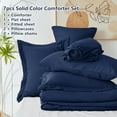 thumbnail image 6 of Full Comforter Set - Navy, 7 Pieces Bed in a Bag, Bedding Comforter Set with All Season Boho 7PC Bed Sets with Comforter, Fitted Sheets, Flat Sheets, Pillow Shams and Pillowcases, 6 of 15