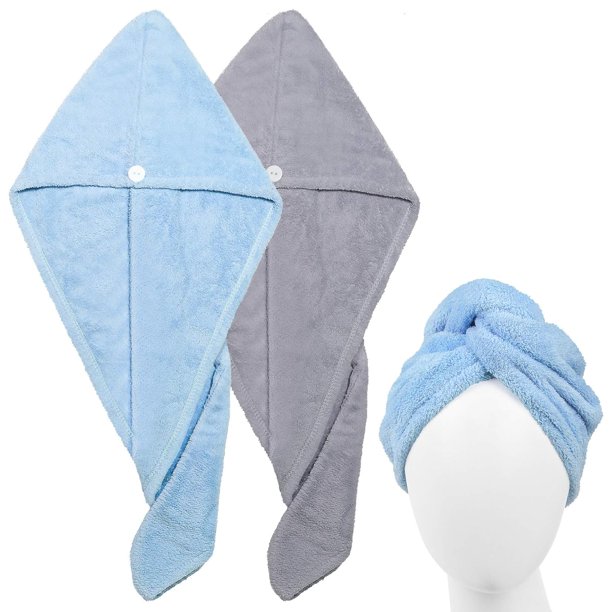 1 paquete de toalla para el cabello para mujeres, toalla de secado de cabello de microfibra suave de secado rápido, gorro de baño, turbante de cabello absorbente para secar cabello rizado, grueso y