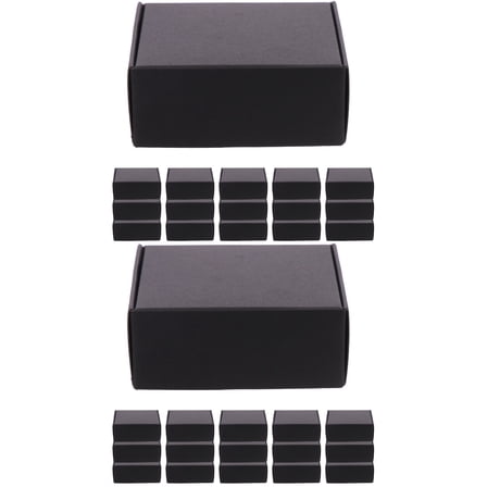 2 Count Black Mailing Box Cardboard Shipping Sauce Carton