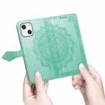 thumbnail image 3 of Decase for Apple iPhone XR 6.1" Wallet Cover, Shockproof Magnetic Flower Embossed Premium PU Leather Wallet Card Slots Flip Protective Phone Case with Hand Strap and Kickstand, Green, 3 of 7