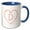 Blue/White, variant on 3drose, Pink Hearts Valentine Day Elegant Monogram. Charming Initial D, 11oz Mug