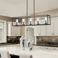 thumbnail image 2 of Aiwen Rectangle Lantern Metal Pendant 5-Light Black Geometric Chandelier With e12 Bulb Base, 2 of 10