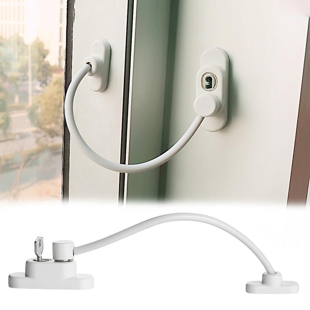 UPVC Window Restrictor White Lockable Child Baby Safety Security Wire Cable 