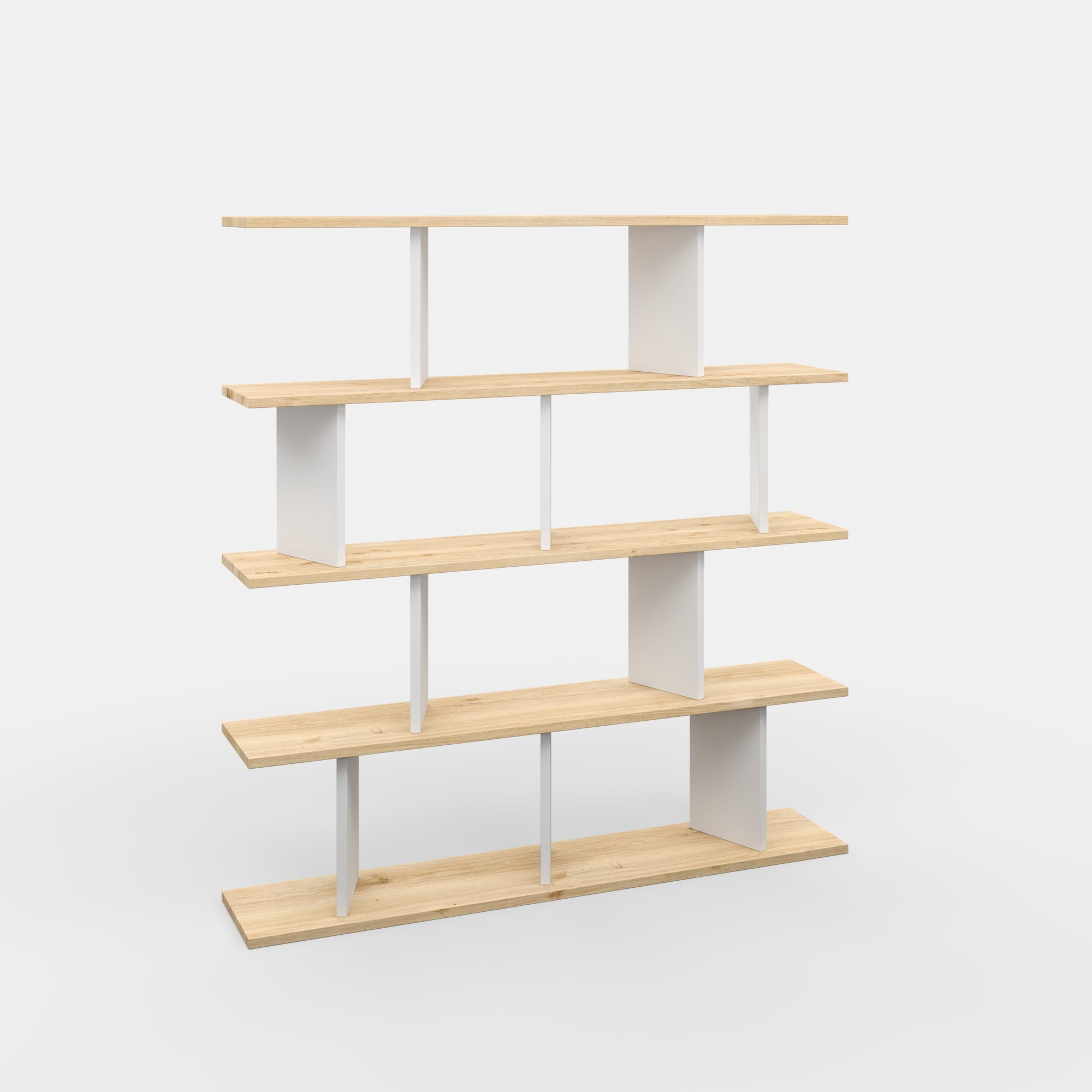Ada Home Decor Jorin 4 Tier Bookcase, Oak/White