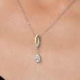 thumbnail image 3 of Gem Stone King 925 Silver and 10K Yellow Gold Lab Grown Diamond Pendant Necklace for Women | 0.74 Cttw | Pear Shape 8X5MM | DEF Color | VVS-VS Clarity | With 18 inch Chain, 3 of 6