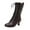 Brown, variant on Boots for Women Mid Calf Chelsea Boots Lace Up Round Toe Adjustable Straps Mid Flare Heel Fashion Fall Winter Boots