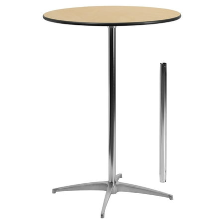Rectangular Storage Cocktail Table - Flash Furniture 30'' Round Wood Cocktail Table with 30'' and 42'' Columns