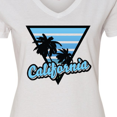 thumbnail image 4 of Inktastic California with Triangle and Palm Trees in Blue Women's V-Neck T-Shirt, 4 of 5