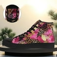 thumbnail image 2 of Coolcustomize Men's Plus Size Leopard Print High-Top Sneakers | Wild Jungle Design, Trendy Street Style, Couple Shoes, Lightweight, Breathable, All-Season Fabric Upper, Rubber Sole Casual Shoes, 2 of 8