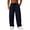 Navy, variant on GrmtClth Men's Casual Wide Leg Pants Drawstring Elastic Waist Loose Fit Lightweight Cotton Blend Trousers for Streetwear Brown M