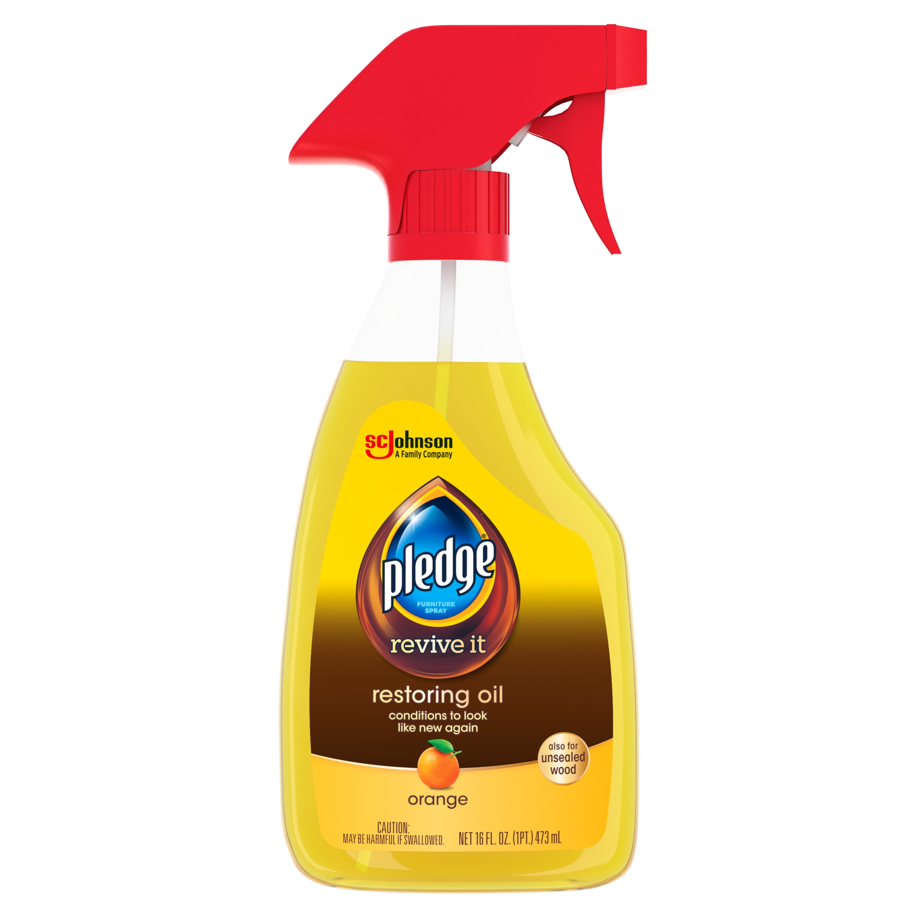 Pledge Restoring Oil Spray, Orange Restore Sealed and Unsealed Wood Surfaces (1 Trigger Spray
