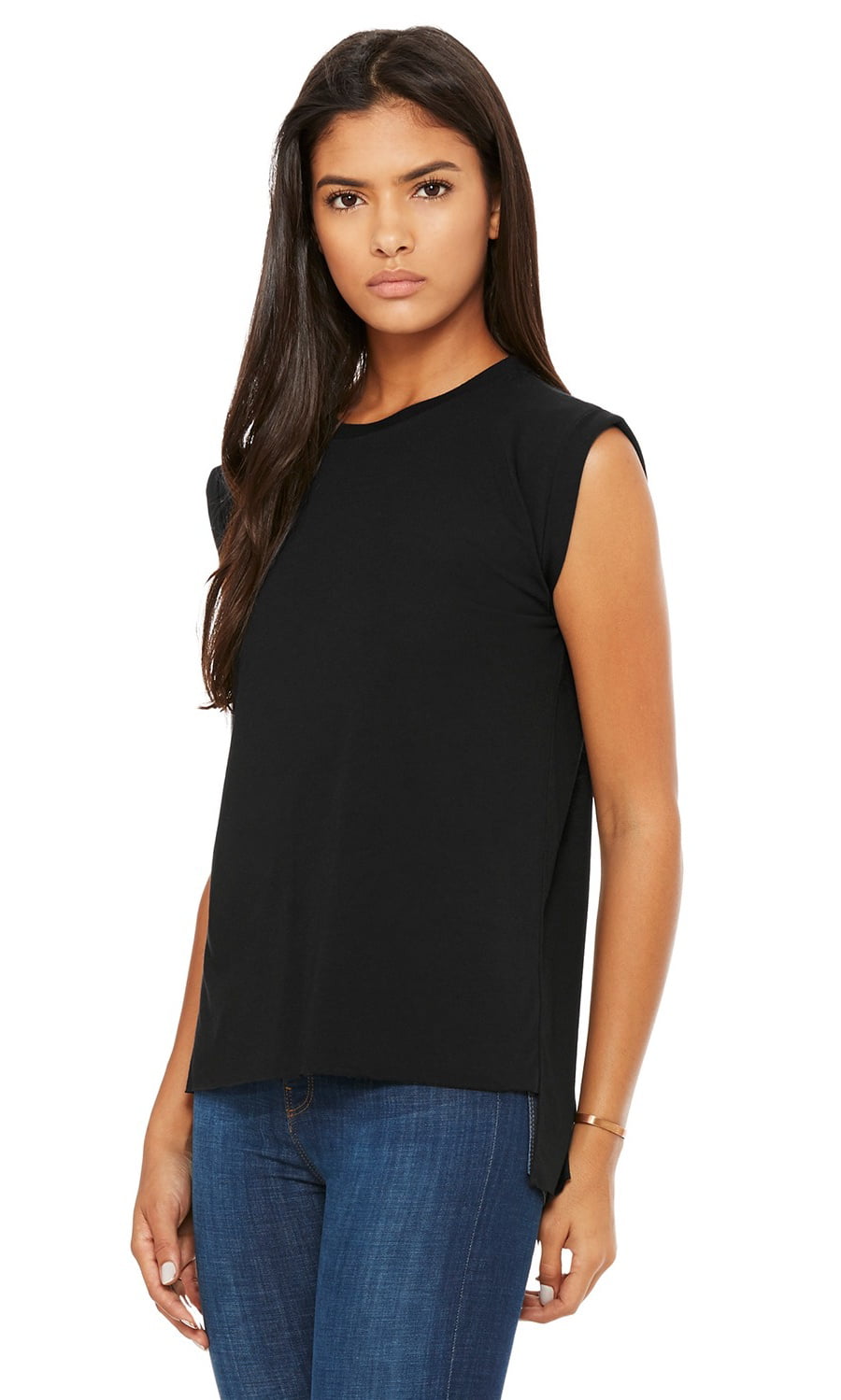 BELLA+CANVAS - Women's Flowy Muscle Tee with Rolled Cuffs - 8804 ...