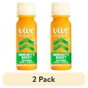(2 pack) Vive Organic Immunity Boost Cayenne Wellness Shot with Ginger and Turmeric, Potent Wellness Shots, 2 fl oz Bottle