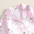 thumbnail image 6 of Cjfdfy Toddler Baby Girls Birthday Pajamas Outfits Goose Bow Cake Print Lapel Long Sleeve Lace Trim Tops And Pants Set Cute My Birthday Party Fall Winter Sleepwear 1-7Y, 6 of 9