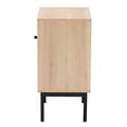 thumbnail image 5 of Baxton Studio Sherwin Mid-Century Modern Light Brown and Black 1-Door Cabinet with Woven Rattan Accent, 5 of 9