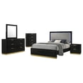 thumbnail image 6 of Caraway 5-piece Queen Bedroom Set with LED Headboard Black and Grey, 6 of 6