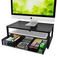 thumbnail image 1 of Soporte para monitor y organizador de escritorio, sencillo y moderno, negro, 1 of 7