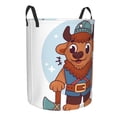 thumbnail image 7 of ZICANCN Laundry Basket Organizer, Cartoon Bison Axe Collapsible Hamper for Bathroom Bedroom Laundry Room, Small Size, 7 of 7
