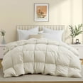 thumbnail image 5 of Peace Nest All Season Medium Warmth White Feather Down Comforter Duvet Insert California King - Cream, 5 of 5