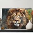 thumbnail image 2 of Lotusprinthandmade Lion Majestic Abstract Canvas 1.5in 12" x 8", wildlife canvas art, abstract lion design, majestic lion wall decor, animal lover canvas print, 2 of 5