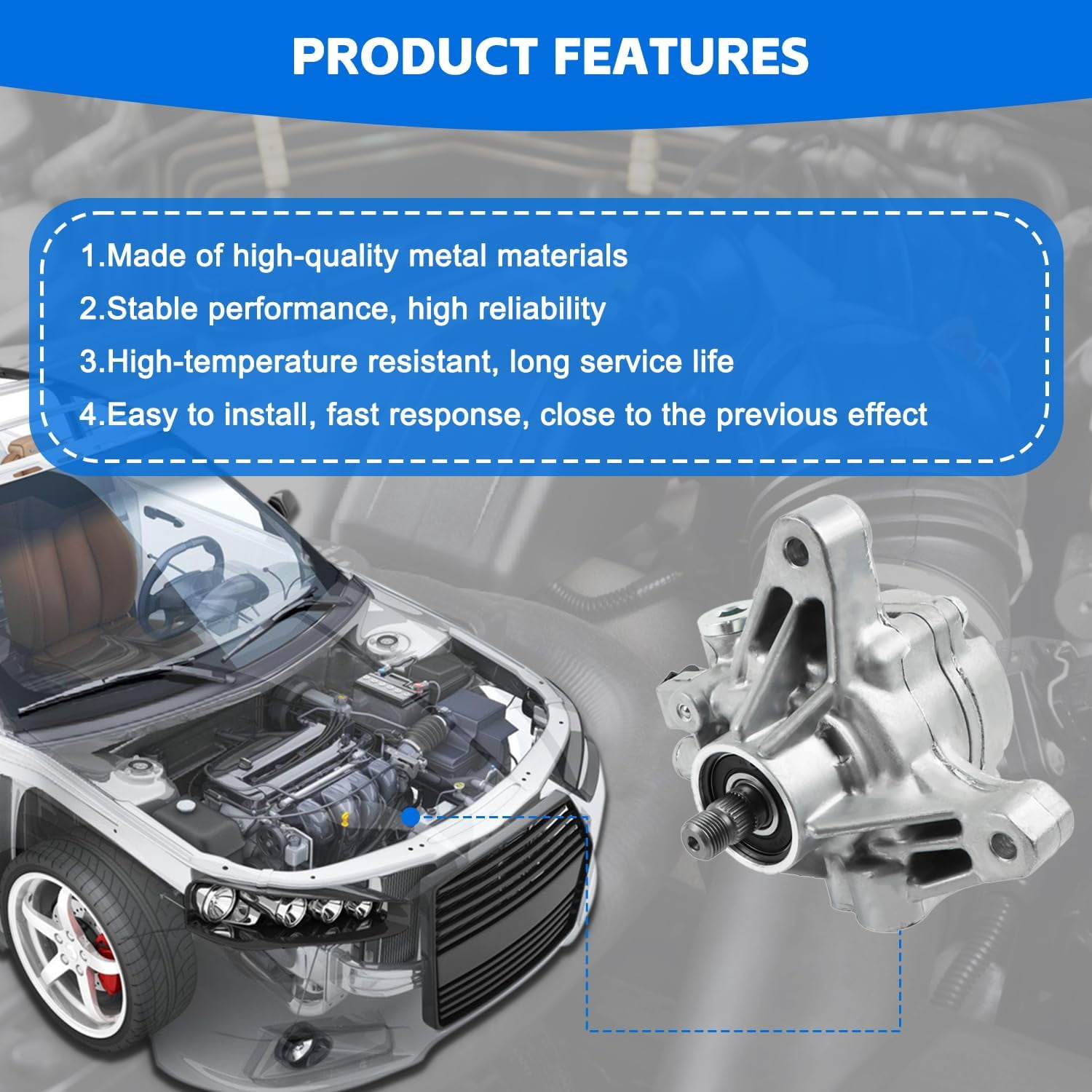 PANGOLIN Power Steering Pump 21-5419 Fits for 2006-2007 Honda Accord, for 2002-2011 CRV, for 2006-2011 Element, for 2002-2006 RSX, for 2006-2008 TSX Power Assist Pump