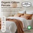 thumbnail image 2 of California Design Den 100% Organic Cotton Percale Queen Fitted Sheet Only, Soft, Crisp, Deep Pocket, Snug-Fit with Special Elastic, Side Indicators - Bright White, 2 of 7