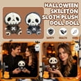 thumbnail image 2 of Halloween Skeleton Plush Doll - Soft Stuffed Skull Toy with X Stitching,Cute Spooky Plushie for Halloween Gift,Home Decor and Party Favors,Gray, 2 of 9