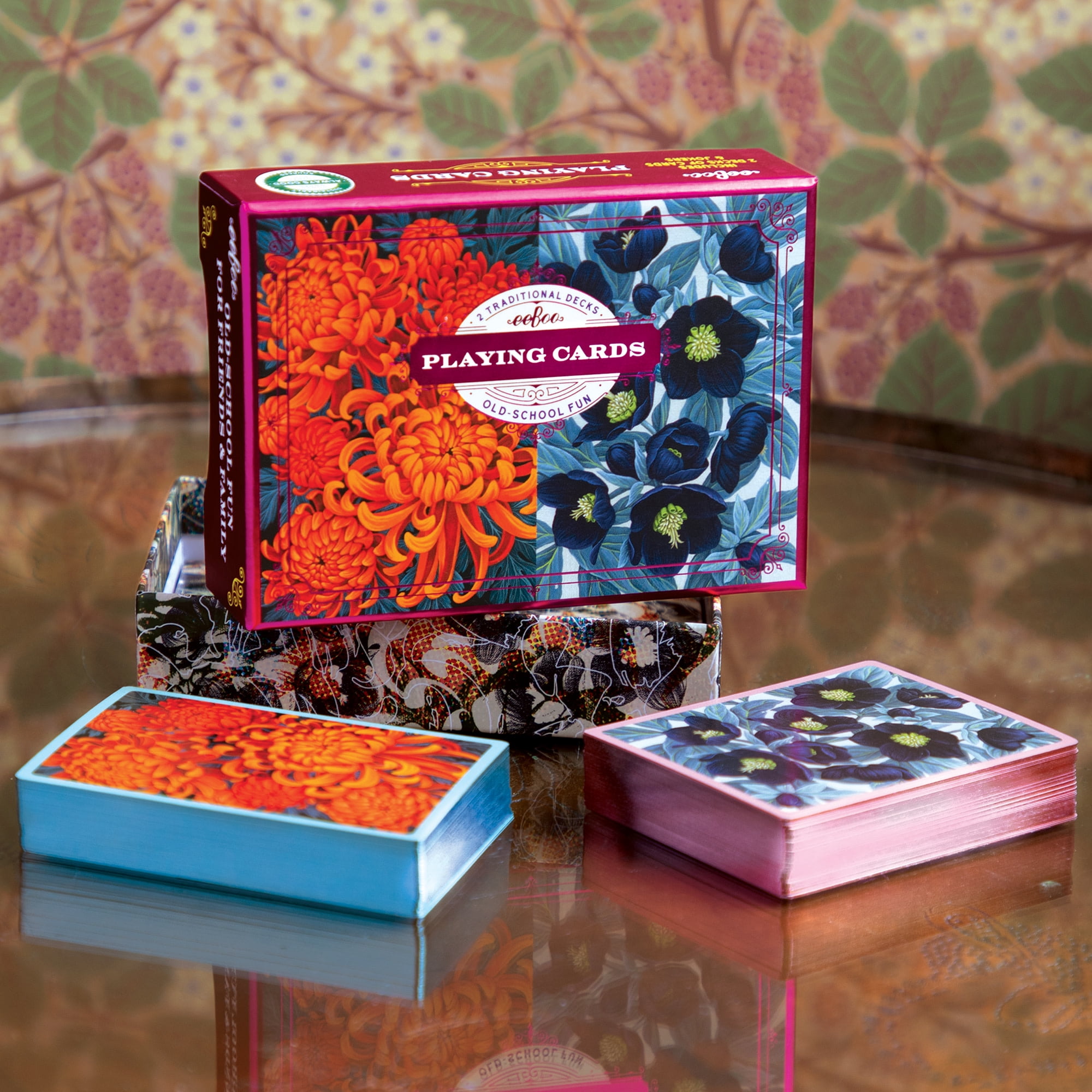 eeBoo Piece & Love: Autumn Abundance - Adult Playing Cards, Set of 2 Decks, Traditional Decks W/ Beaufiul Artowrk & Gilded Edges, Vegetable Based Inks