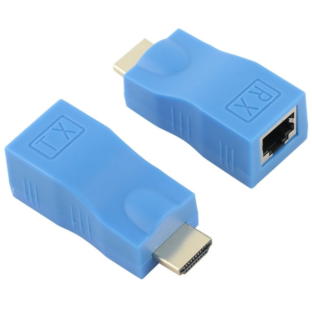 Adaptador extensor HDMI (1 par) RJ45, transmisor y receptor de amplificación de señal de 30 metros.